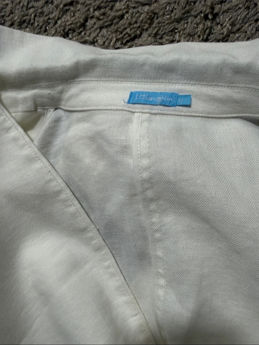 J. McLaughlin White Linen Blend Double Breasted Blazer Jacket NWOT Size 12 - Picture 9 of 11